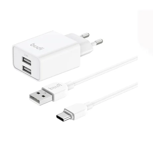 شارژر دیواری 12 وات بودی مدل Budi AC356ETW دو پین