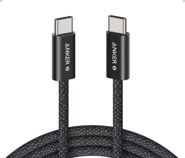 کابل شارژ کنفی USB-C به USB-C انکر مدل Anker Zolo Cable Fast Charging A8060 توان 240 وات طول 1.8 متر